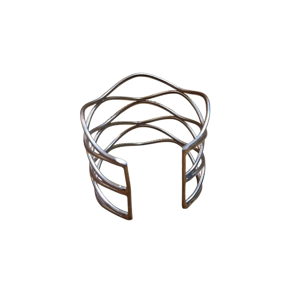 Elegant Silver Wave Cuff Bracelet